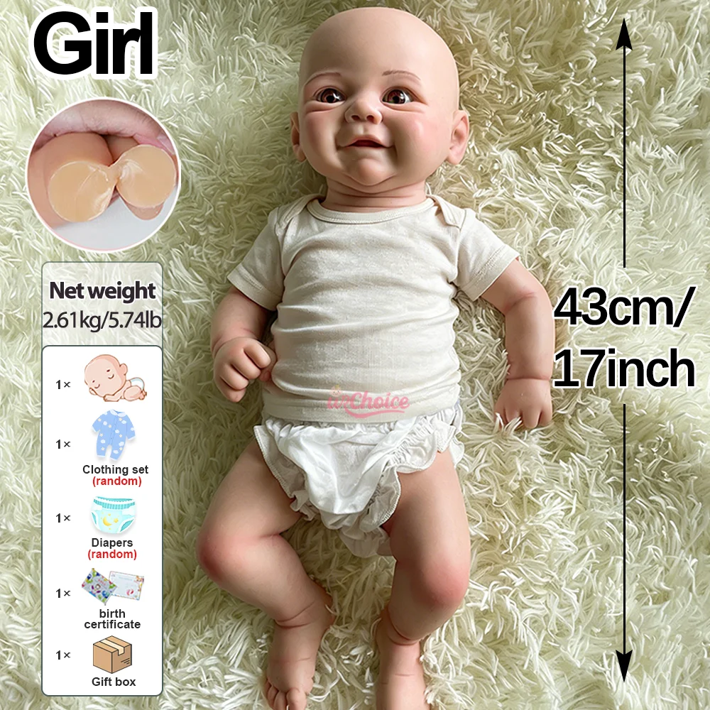 ソフト 18 インチリボーン人形フルボディプラチナシリコーンソフトガール手作り赤ちゃんリアルリアルな人形クリスマスギフト誕生日おもちゃ