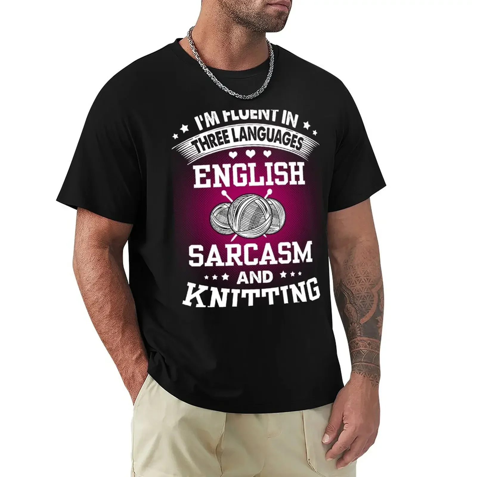 

English, Sarcasm And Knitting T-Shirt boys animal print new edition Men's t-shirt