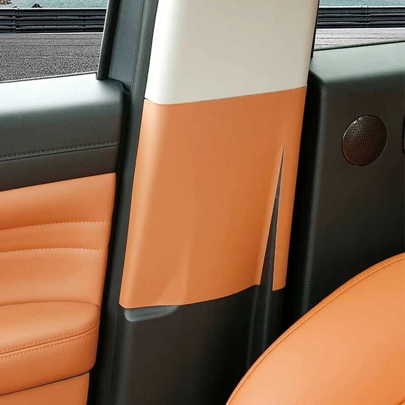 For 2024 Haval H9 Gen 2 B Pillar Seat Belt Protective Leather Sticker Anti Collision Center Pillar Pad Interior Modification