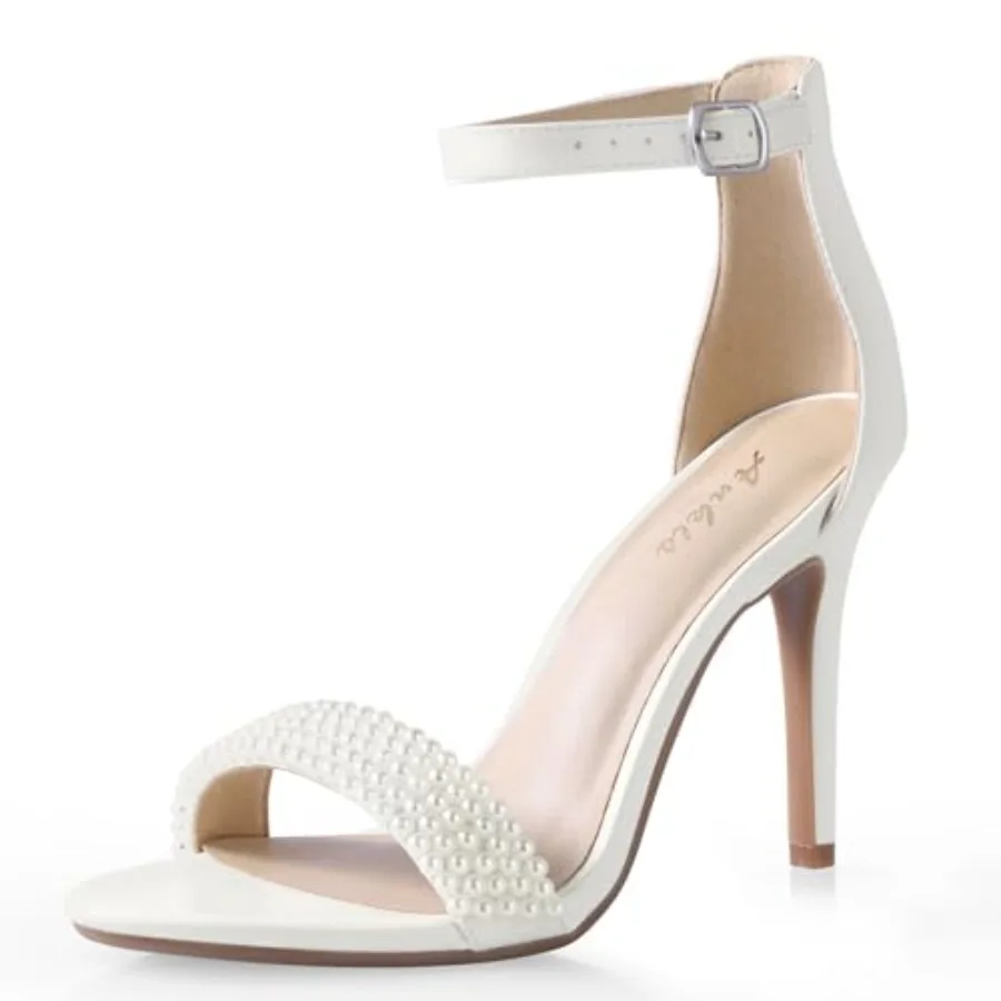 

Ankis High Heels for Women 4 Inch, Black Nude Gold Stiletto Heels Open Toe Ankle Strap Heeled Sandals for Dressy Wedding Party