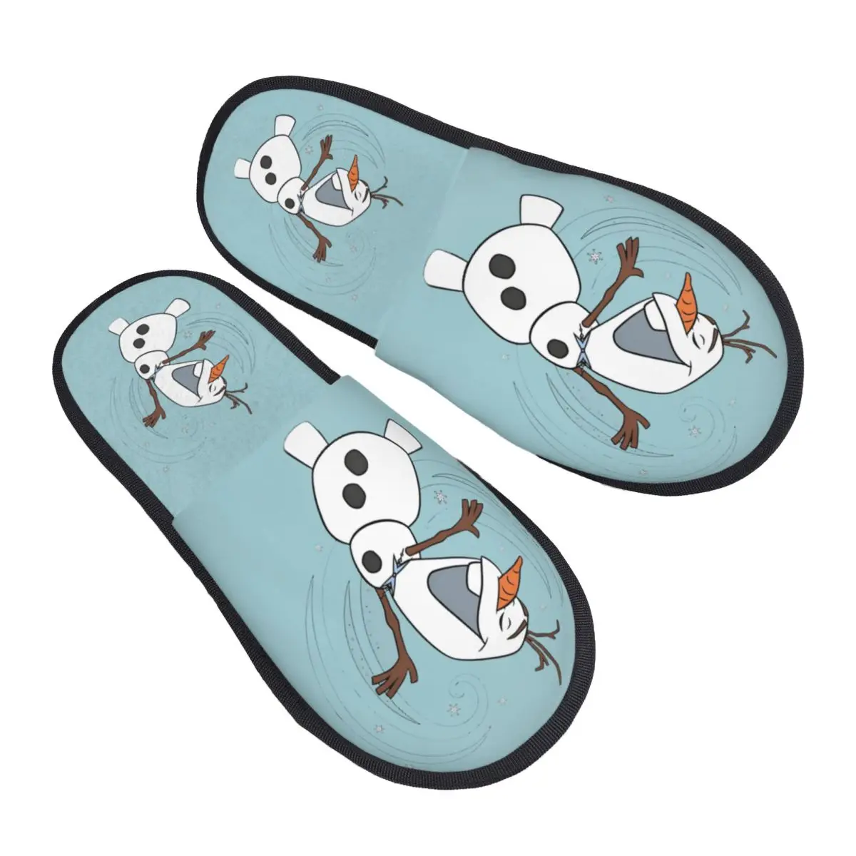 

Custom Frozen Memory Foam Slippers Women Cozy Warm Snowman Cartoon House Slippers