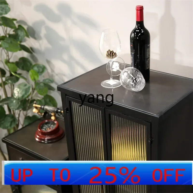 

lmm retro industrial air chest cabinet display storage high cabinet living room glass side cabinet
