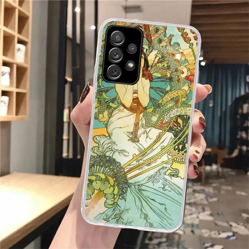 Alfons Mucha Primavera Cassa Del Telefono Morbida Per Samsung Galaxy A51 A50 A71 A70 A10 A20E A30 A40 A41 A31 A21S A11 A6 A7 A8 A9 Più 201