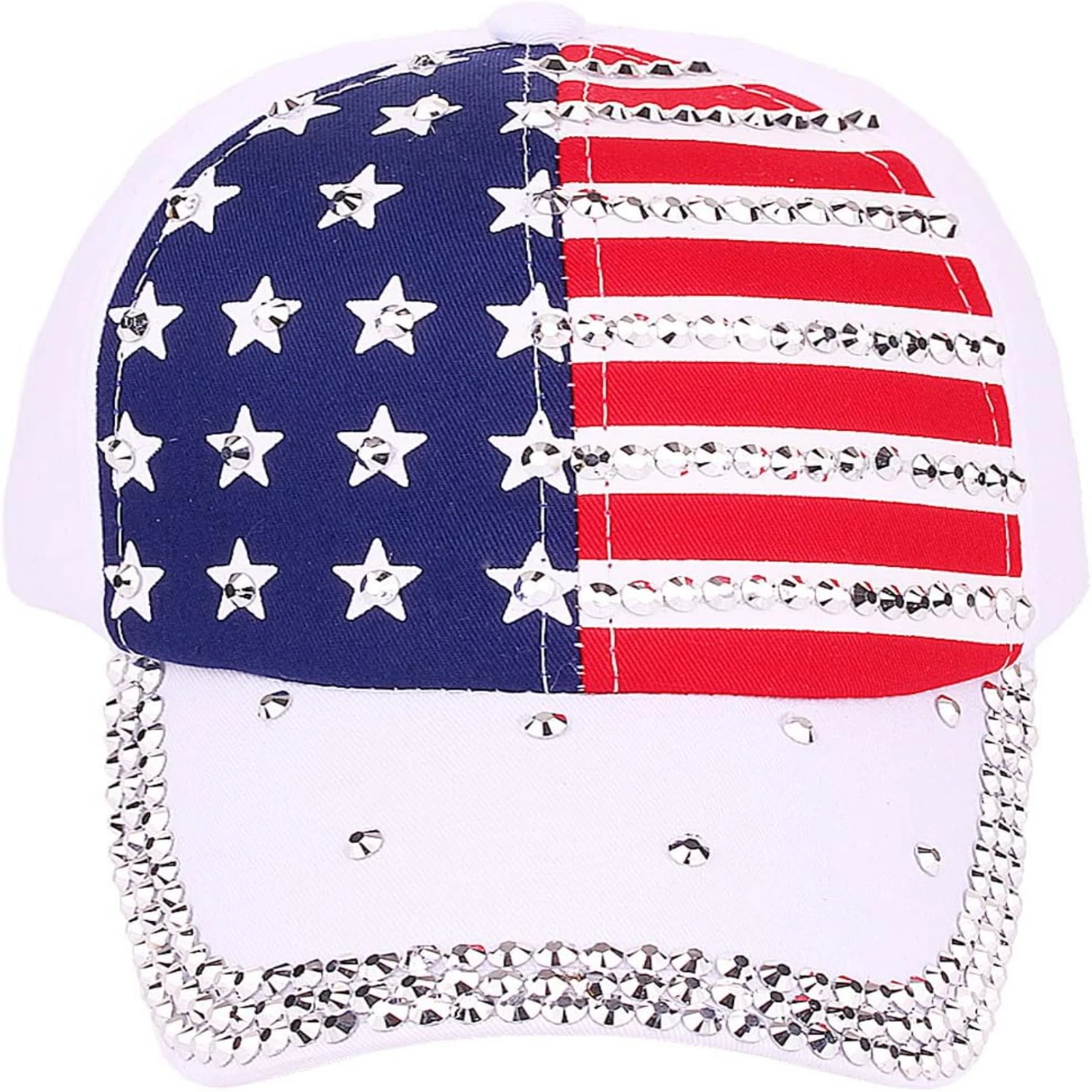 Sequined American Flag Top Hat - A stunning, patriotic accessory to complete your party outfit. Stand out from the crowd with th