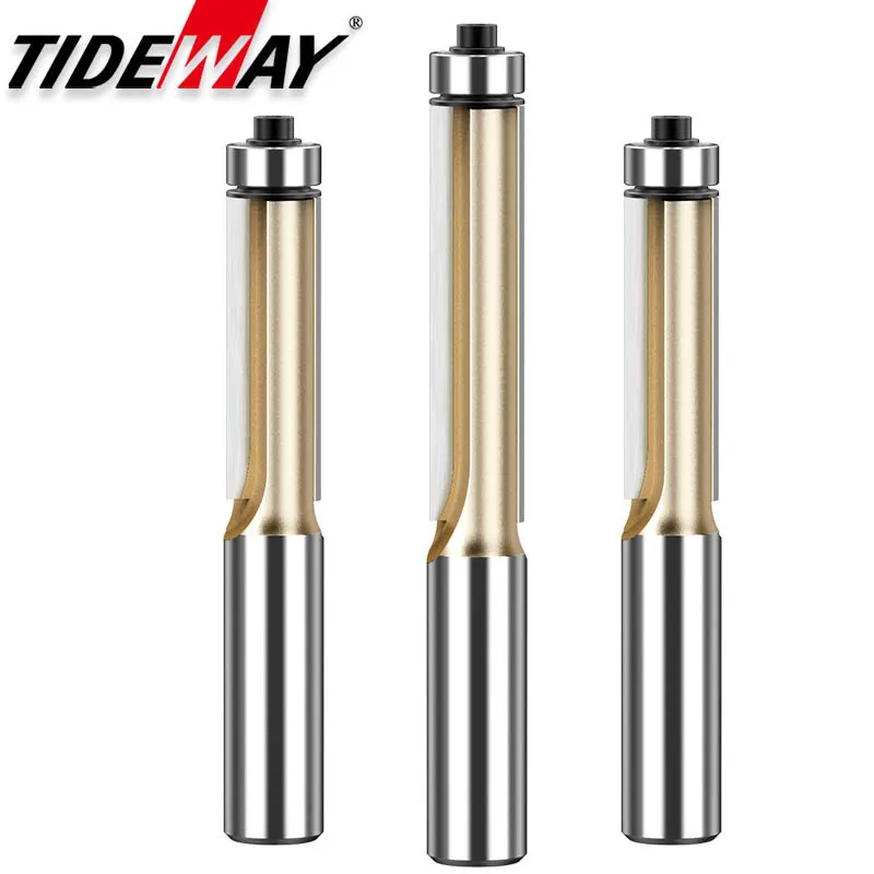 Tideway Flush Trim Router Bits para Madeira Shank Ferramentas para Carpintaria Cortadores de Corte com Rolamento Endmill Fresa