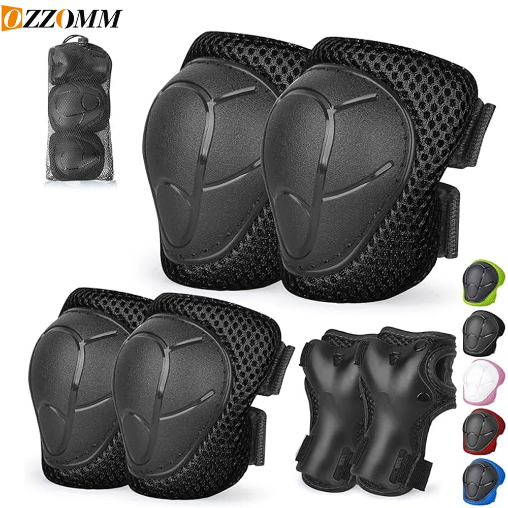 6-teiliges Kinder-Knieschoner-Ellbogenschoner-Set Schutzausrüstung Sicherheitsausrüstung für Rollschuhe Radfahren BMX Skateboard Roller