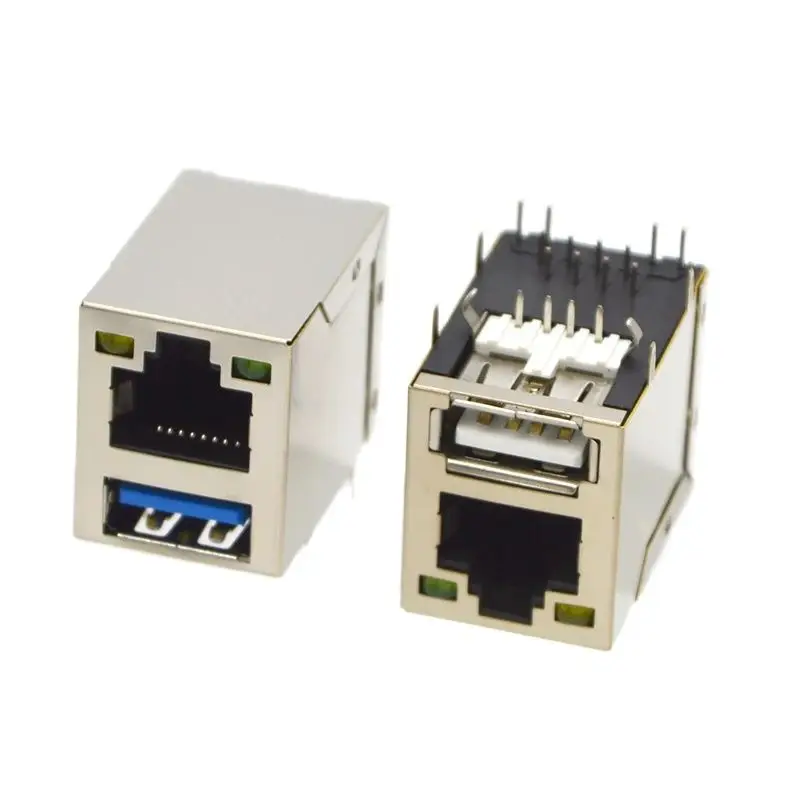 1 Stuks Nieuwe Connector Rj45 Netwerk Socket + Enkele Laag Usb Socket Rj45 Met Led Socket Fabriek Outlet Groothandel