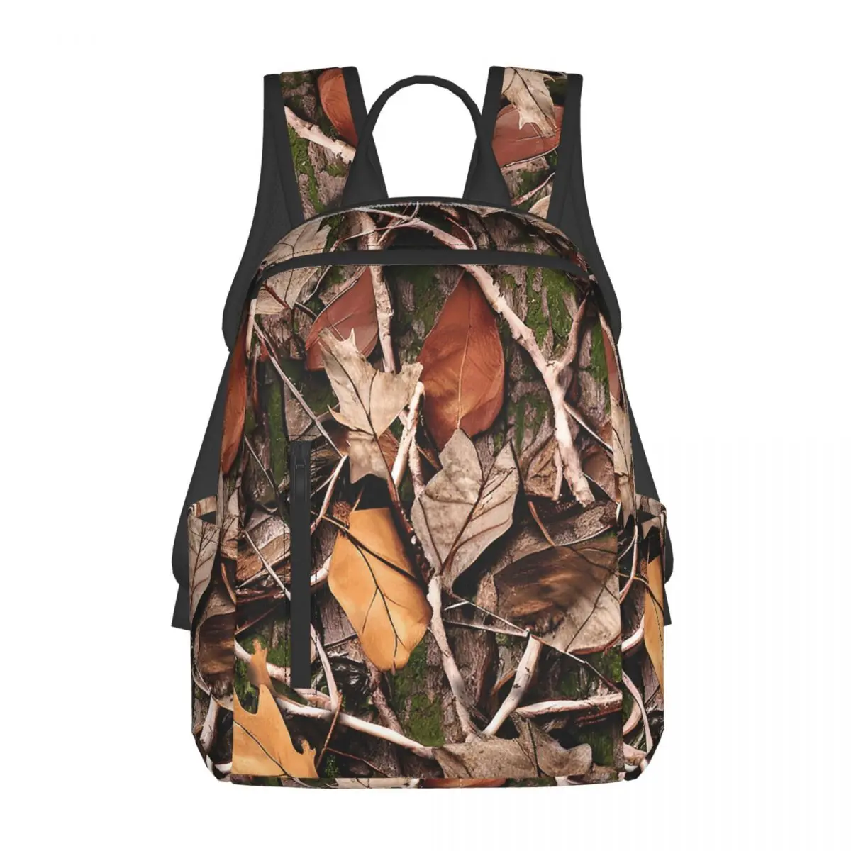 

Realistic Tree Hunting Camo Leaves Sticks And Bark Camoflouge Backpack Daypack Large Capacity BookBag School Bag Shoulder Bags