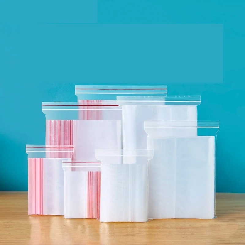 100pcs, self sealing transparent plastic bag, PE self-adhesive bag, zipper sealing bag, polyethylene bag, food preservation bag,