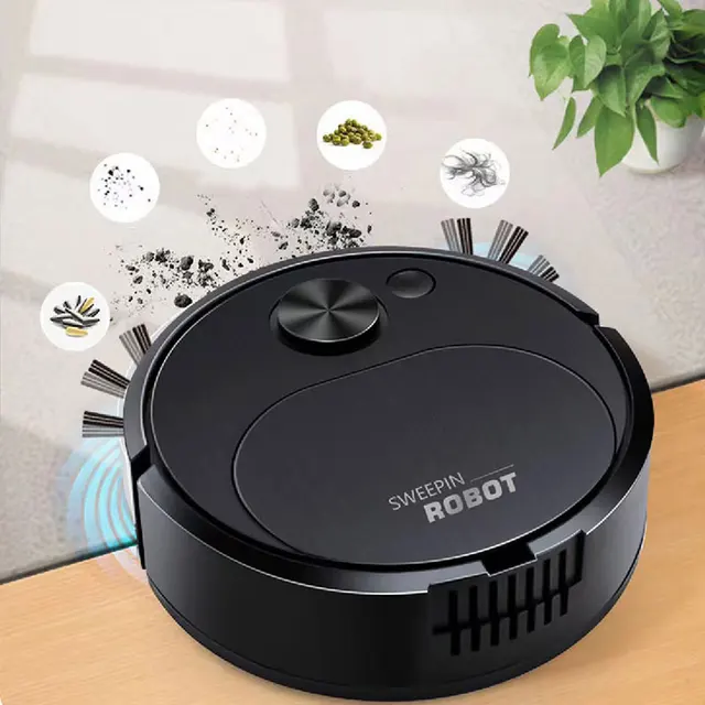 Nowy robot sprzątający USB, odkurzacz, mop 3 w 1, inteligentny, bezprzewodowy, 1500Pa, czyszczenie, zamiatanie podłóg do domu i biura