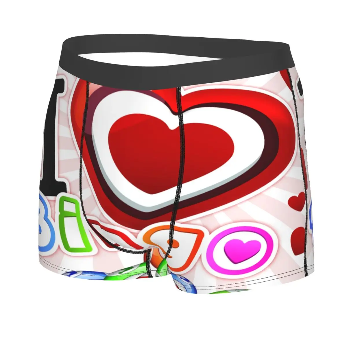 Sexy I Love Bingo Game Boxers Shorts Underpants Men's Breathbale Briefs Underwear