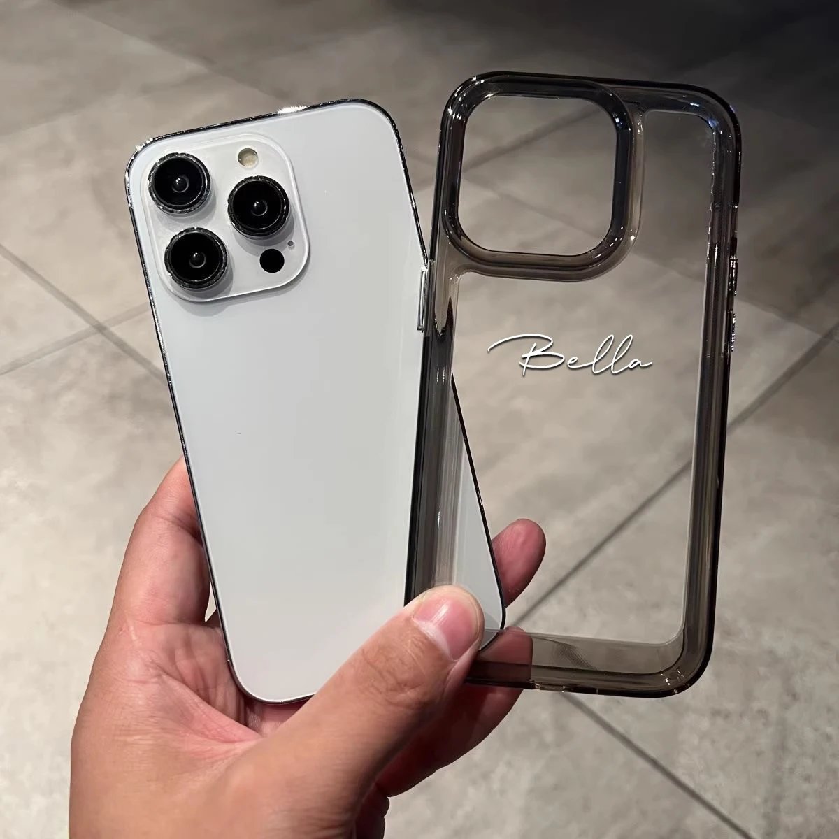 غطاء هاتف شفاف شخصي اسم مخصص لهاتف آيفون 17 16 15 14 13 12 11 Pro Max حافظة خلفية شفافة مقاومة للصدمات من البولي يوريثان #2