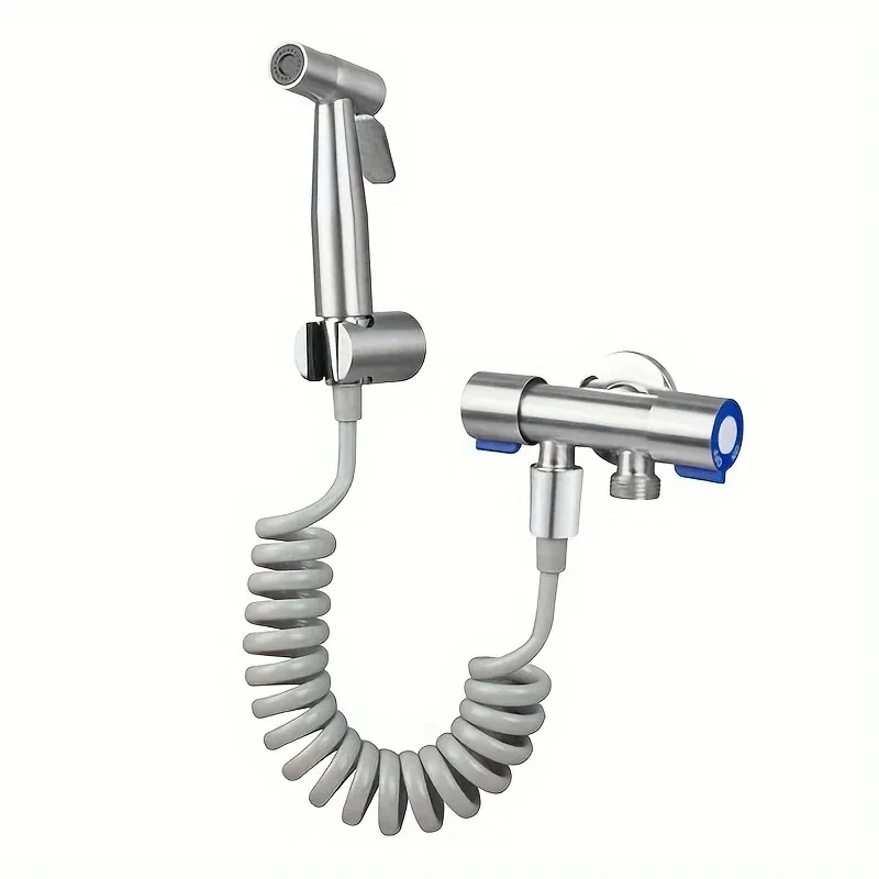 Handheld Bidet Sprayer Set Stainless Steel Spray Gun Shower Handheld Toilet Bidet Faucet Sprayer Shower Nozzle Self Cleaning image 2