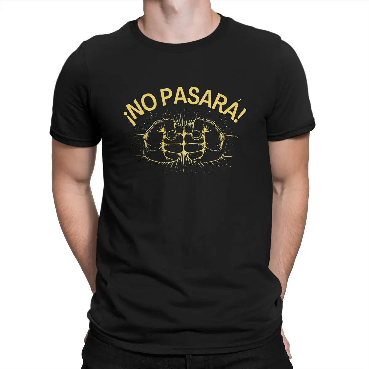 Support Poster Men TShirt No Pasaran Crewneck Tops Fabric T Shirt Humor Top Quality Birthday Gifts