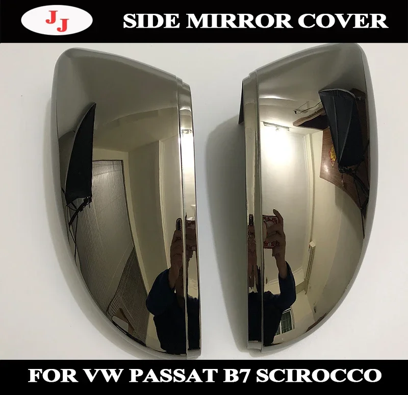 

1 Pair of Tungsten steel black Rearview side Mirror Cover Cap for VW Passat B7 NMS CC Jetta Scirocco Beetle EOS Bora C-TREK