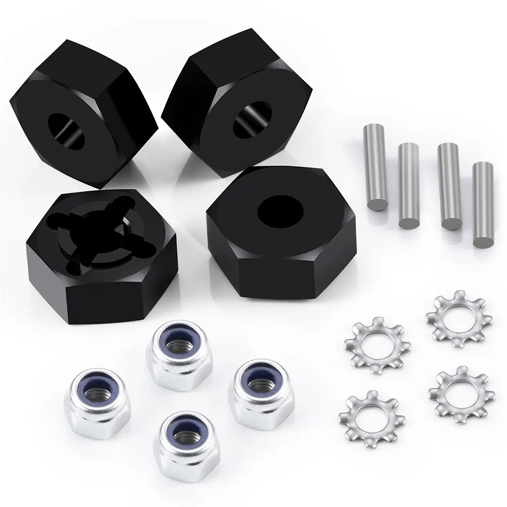 TRINOOD Metal Front Rear CVD Drive Shaft Dogbone Drive Diff Cup Wheel Hex Adapter for 1/18 HBX 18859 RC Truck Parts