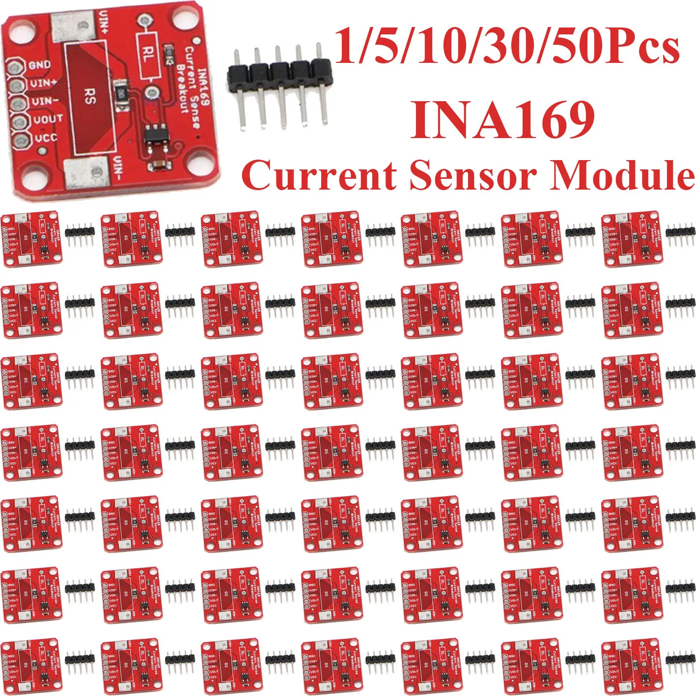 1~50Pcs INA169 High Precision Analog Output Current Sensor Module DC Current Detection Converter Board Electronic Test Project