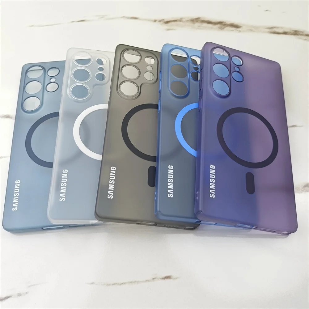 Samsung S25 Ultra S24 S23 S22 Plus Case Slim Ice Mist Transparent Magnetic Back Cover For Galaxy S25