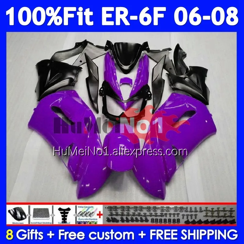 

Injection Body For KAWASAKI NINJA 650R ER6 F 650 R ER 6 F 245No.57 ER-6F ER 6F ER6F 06 07 08 2006 2007 2008 gloss purple Fairing