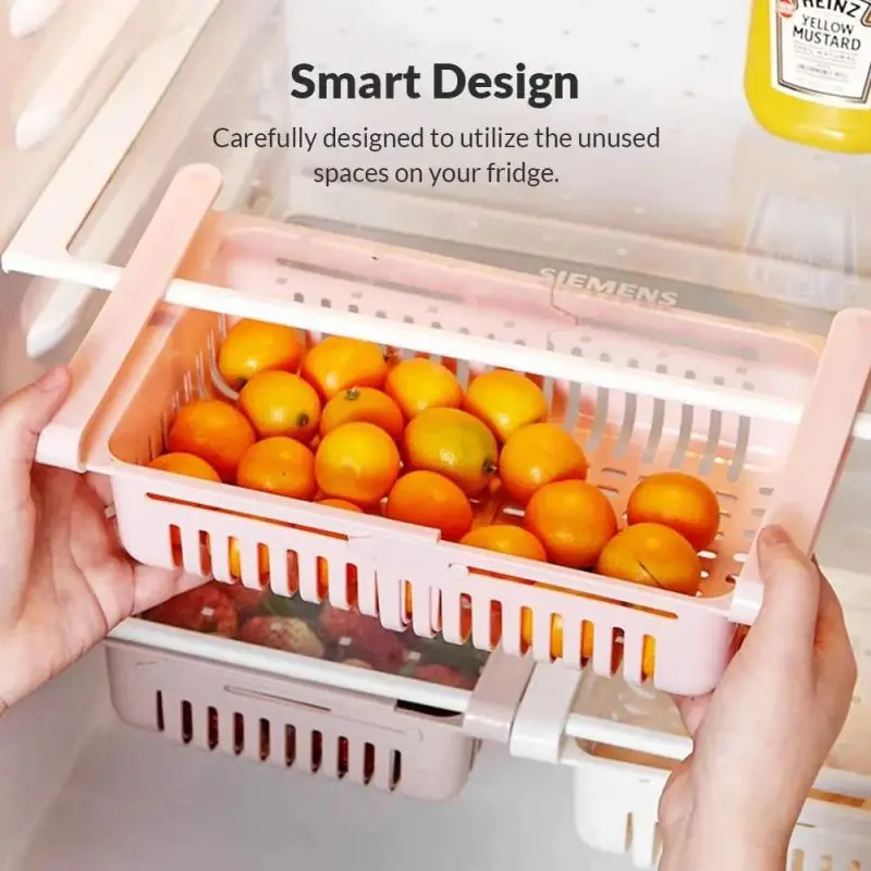 Refrigerator Retractable Plastic Storage Box Fridge Organizer Drawer Container Shelf Fruit Egg Food Trays Kitchen Accessories