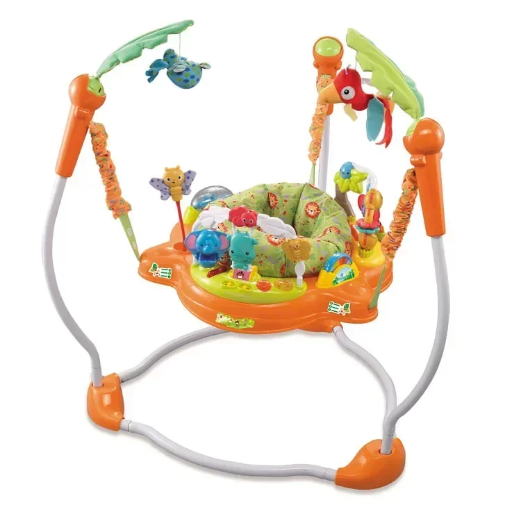 [Funny] Lovely LED Light and music Baby bouncer jumping chair swing 360 degree rotating seat baby toys birthday gift for kids