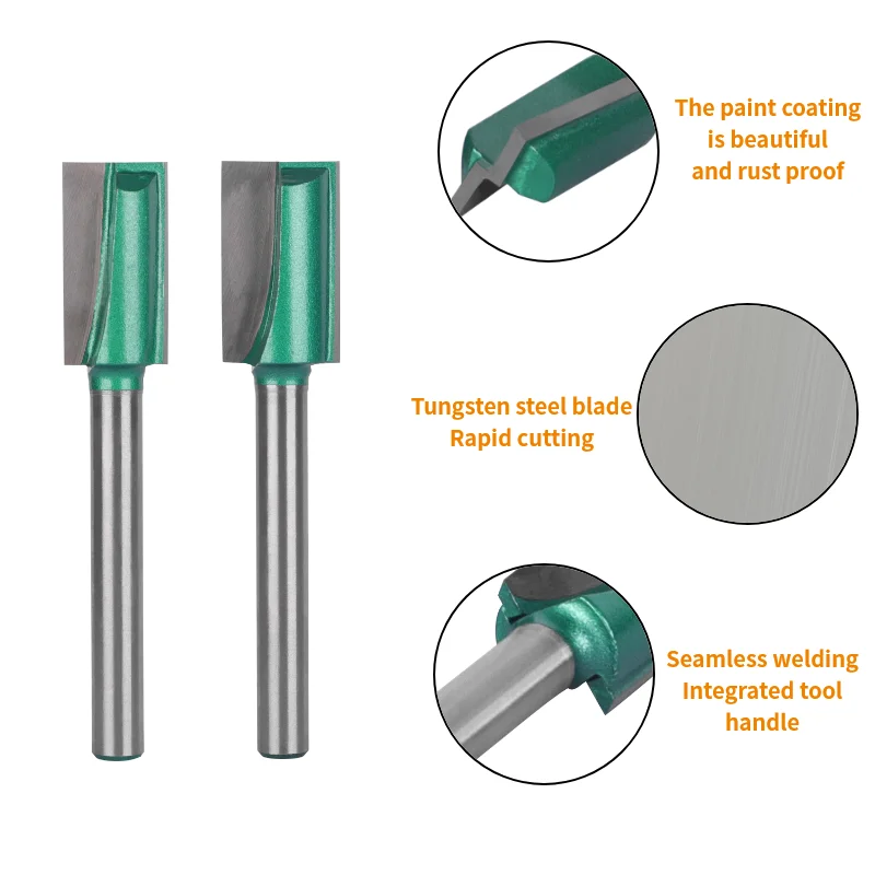 PTA 8MM Shank Cleaning Bottom Bit Router Bit Woodworking Milling Cutter For Wood Bit Face Mill Carbide Cutter End Mill
