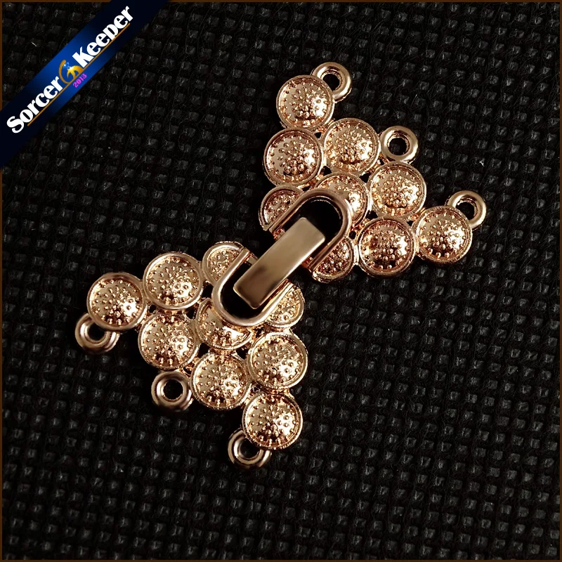 5 PCS Jewelry Vintage Gold Clasps Findings & Components Flower Filigree Metal Copper Diy Pearl Beads Necklace Toggle Connector