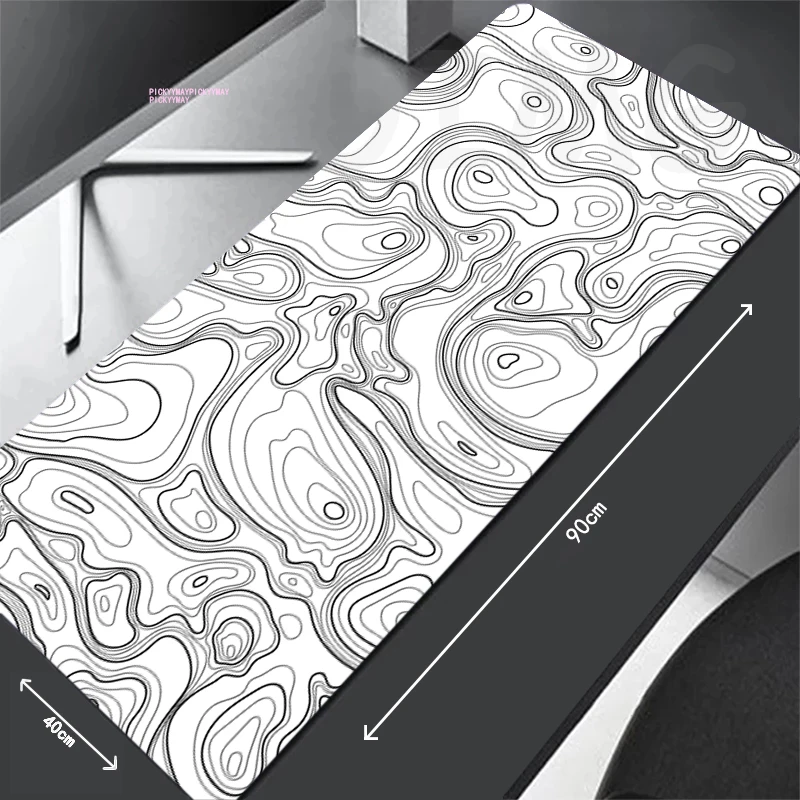 

Large Gaming Mousepads Mouse Pad Black And White Computer Mousepad Mouse Mat 90x40cm Desk Pads For PC Keyboard Mats Table Rug