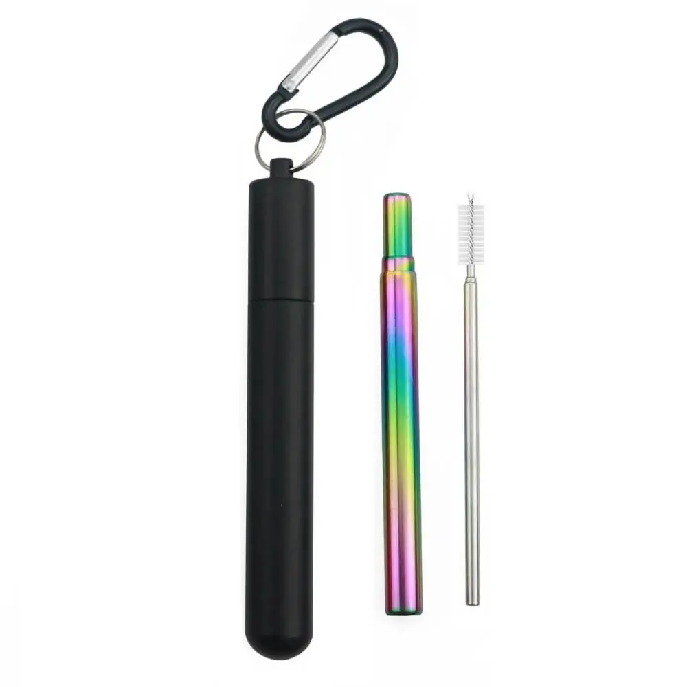 

Stainless Steel Reusable Collapsible Straw Foldable Portable Drinking Straw Set with Case Retractable Metal Straw Party Supplies