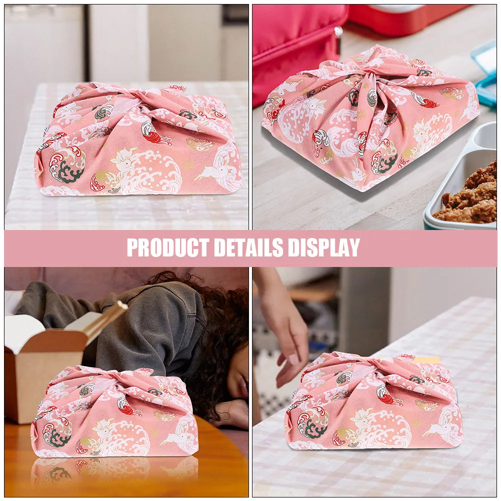 Japanese Style Cotton Wrapping Cloth Bento Handkerchief Gift Box Packaging Fabric Decorative Meal Box Cover Washable Reusable