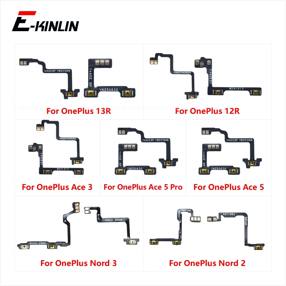 Mute Switch Power Key For OnePlus 13R 12R Ace 3 5 Pro Nord 3 2 2T ON OFF Volume Button Control Flex Cable Repair Parts