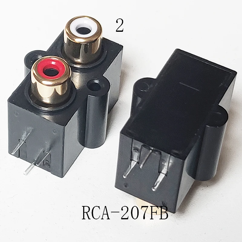 2PCS High Quality Golden RCA Connector 2/3/4/6Holes Stereo Audio Jack 90/180 Degree Sealed AV Audio Female Input Socket