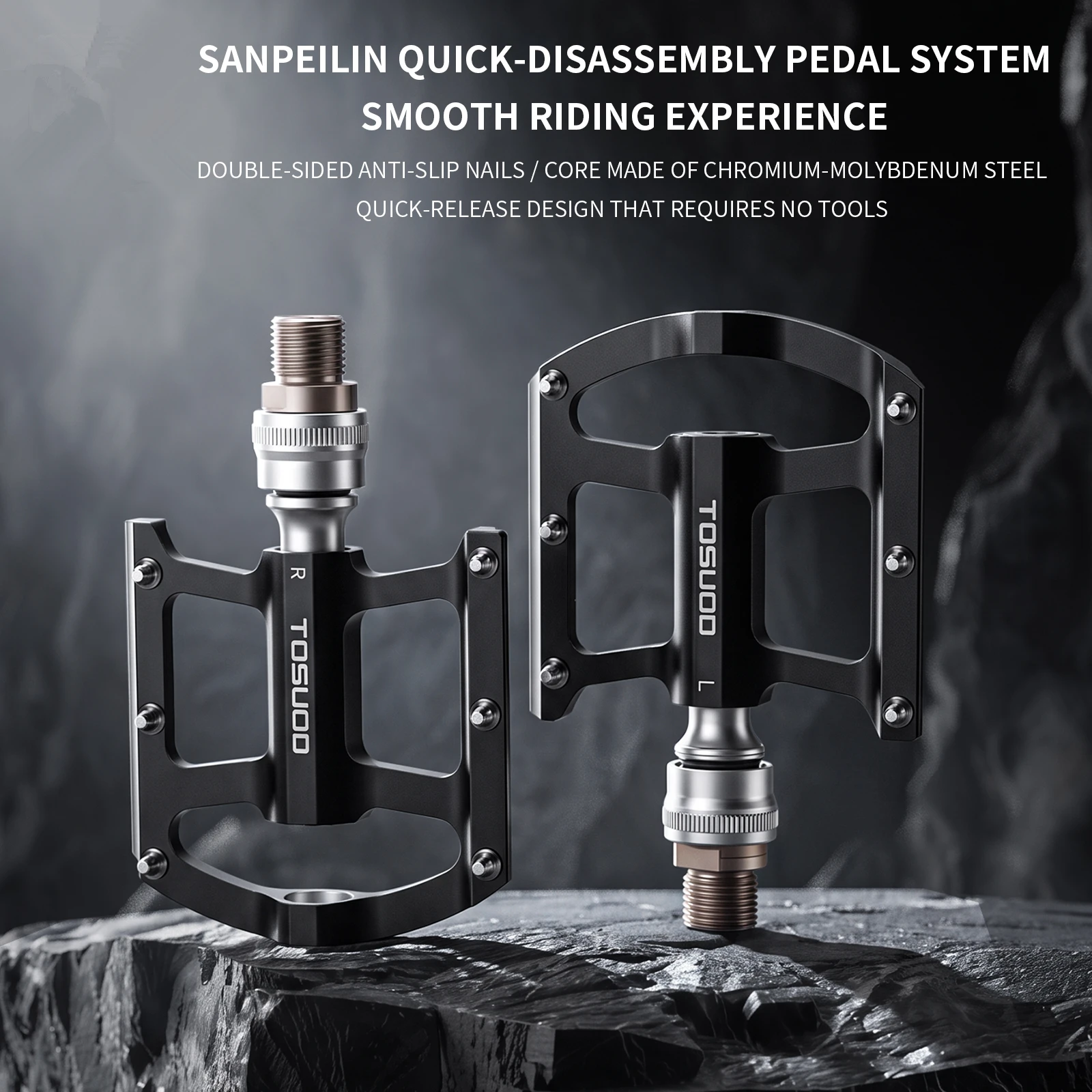 Bike Pedals 3 Bearings Non Slip Ultra light Quick Release Aluminum Alloy Bicycle Pedals Cycling Accessories