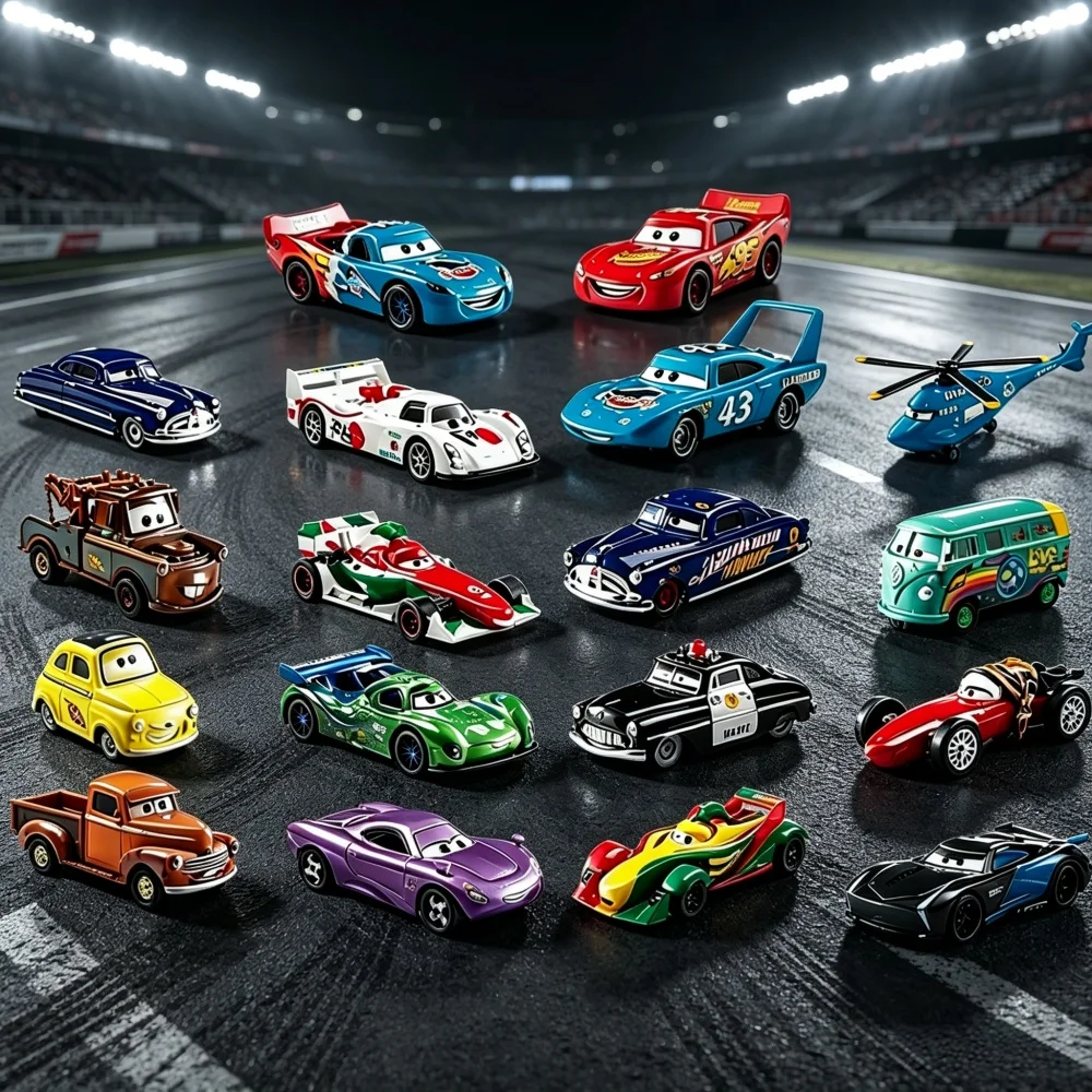 Modèles de voitures en alliage, voitures jouets, Lightning McQueen, modèle de voiture en métal alliage Mater, voiture miniature 1:55, véhicule Jackson Storm, voiture jouet, cadeau d'anniversaire