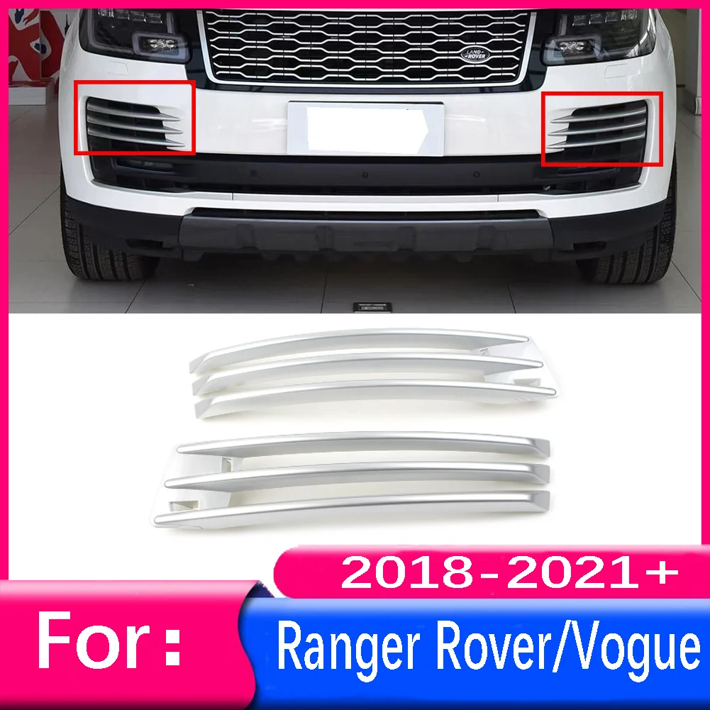 Car Front Bumper Grille Fog Light Lamp Grill Air Vent Cover Trim For Land Rover Ranger Rover/Vogue L405 2018 2019 2020 2021 2022