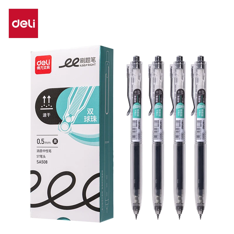 

Deli 4/8pcs Black Ink Quick-drying Gel Pen Signing Pen School Student Supplies Office Supplies Stationery Exam Pens Gift