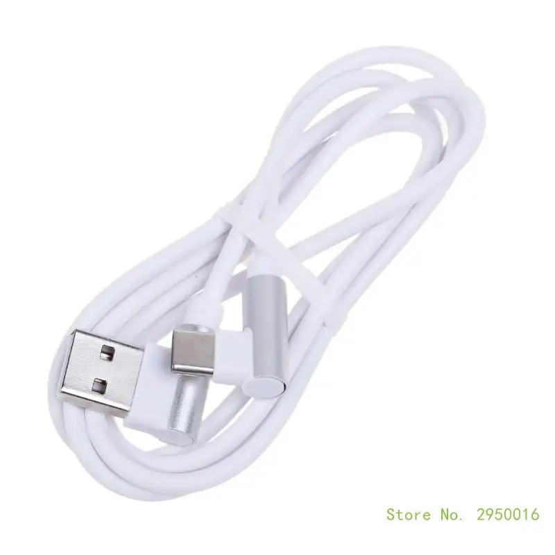 USB C Cable With Easy Access 90 Degree Angled Heads For Phones, Tablets