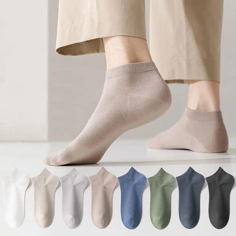 

7 пар мужских хлопковых носков Harajuku Street, дышащие спортивные носки до щиколотки, комплект противоскользящих коротких носков для спортзала и повседневного использования