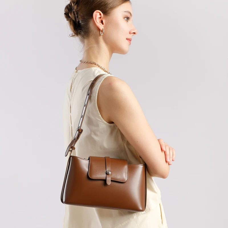 

New Women's Bag Luxury Designer Split Leather Women Shoulder Bag High Quality Cowhide Crossbody Bags French Vintage Handbag