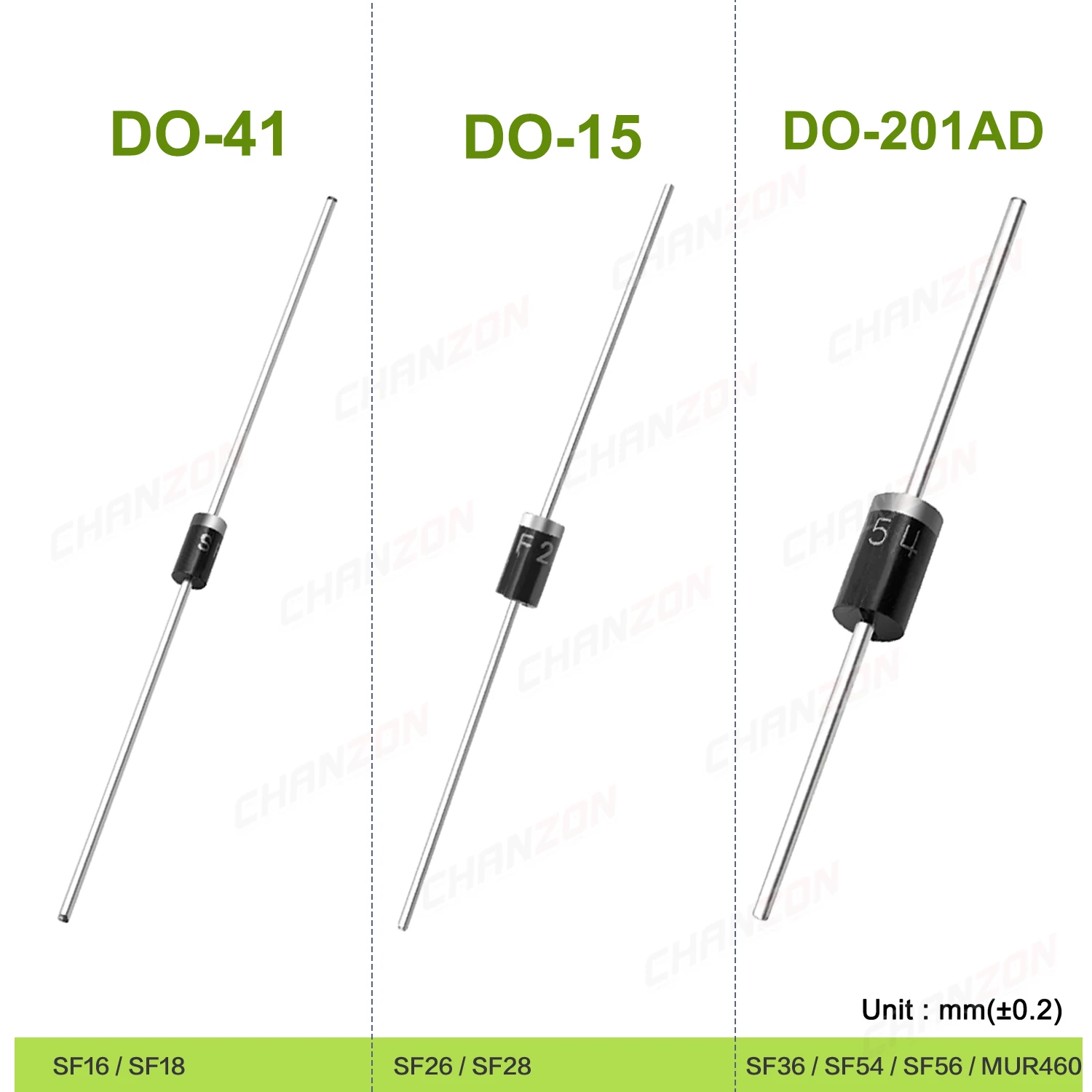 SF16 SF18 SF26 SF28 SF36 SF54 MUR460 Ultra Fast Recovery Rectifier Diode Axial D0-41 DO-15 DO-021AD 1 2 3 4 5 A 200V 400V 600V