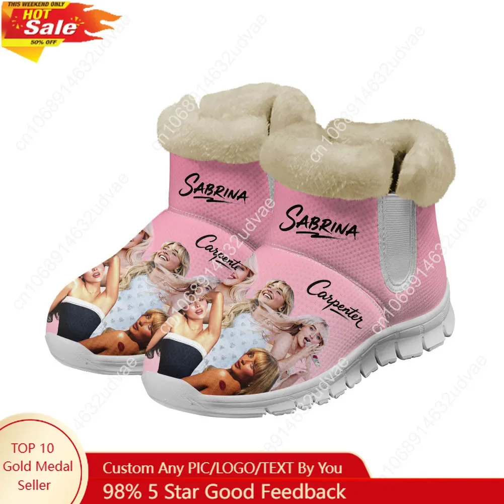 

Sabrina Carpenter Plush Shoes Boots Mens Womens Keep Warm Sneakers Pop Singer Boot Casual Couple Sports Customized Sneaker White