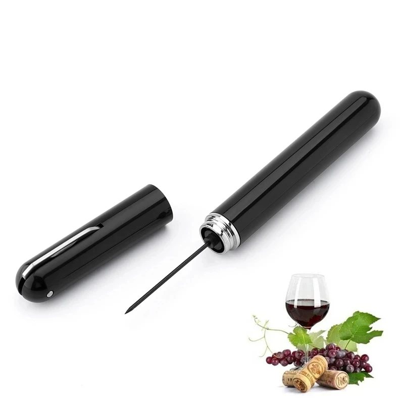 Air Pump Wine Bottle Opener Portable Pen Shape Stainless Steel Pin Air Pressure Red Wine Corkscrew Kitchen Tools Bar Accessories