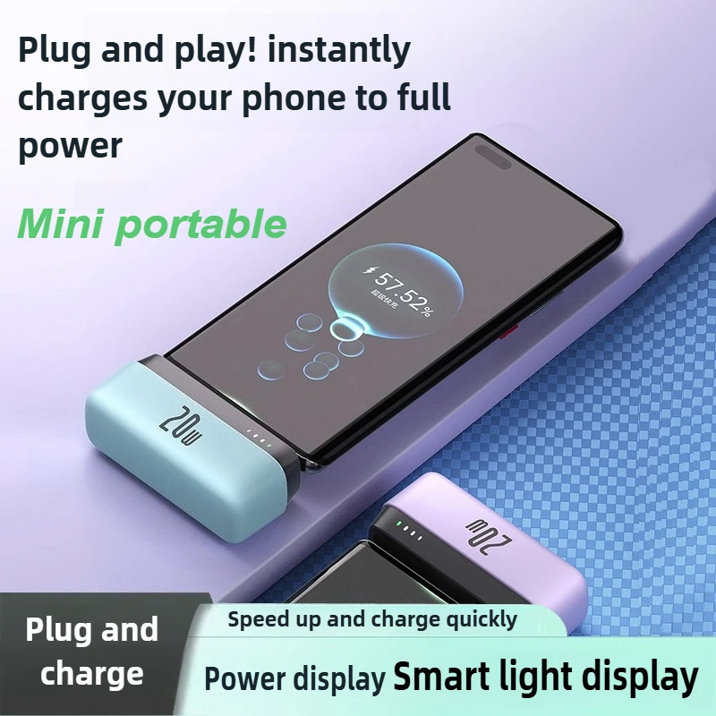

Portable PD20W Mini Pocket Fast-Charging Power Bank 5000mAh Emergency Capsule-Style Mobile Power Supply