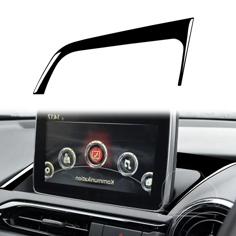 Piano Black Car Dashboard GPS Navigation Screen Decoration Frame Sticker For Mazda MX-5 MX5 2016-2020 Interior Auto Styling