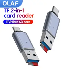 2 in 1 USB 3.0 Type C Card Reader High Speed Micro SD/TF Card Reader Smart Memory Cardreading Adapter OTG For Laptop Tablet