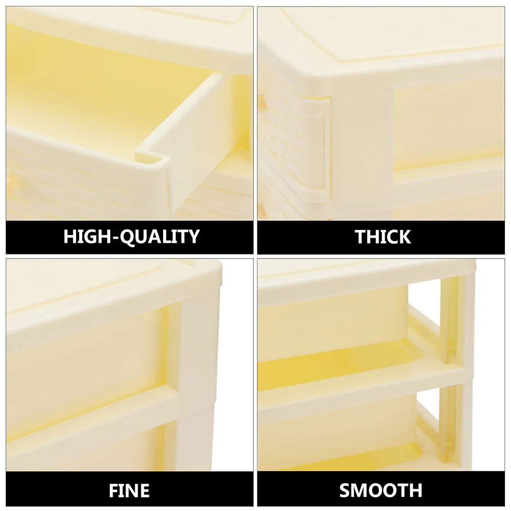 

2Pcs Drawer Desktop Organizer 3 Tier Large Capacity Makeup Storage Container Beige Vanity Jewelry Box Bathroom Tidy