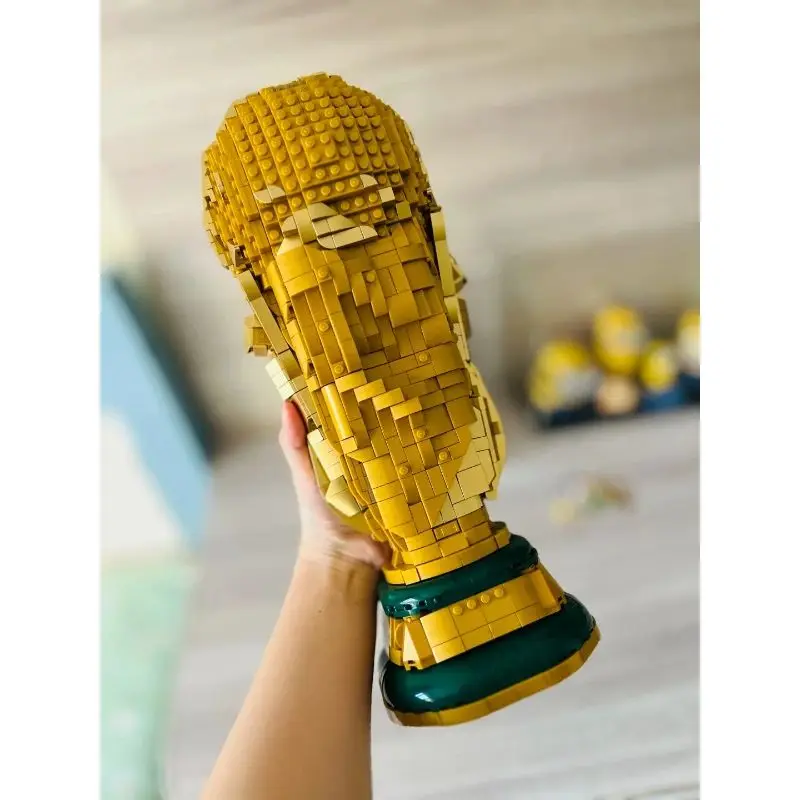 Nouveau modèle de trophée de football à assembler soi-même, 2842 pièces, idéal pour les jouets d'enfants, les cadeaux, la décoration intérieure et les petits ornements - Édition 2026