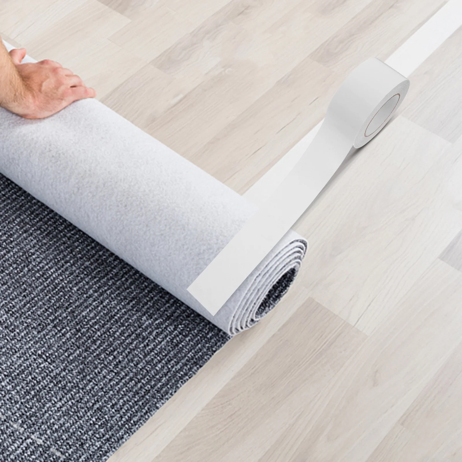 

60mm X 20m Double Sided Carpet Tape Strong Adhesion for Carpets Rugs Woodworking Craft Projects Heavy Duty Carpet Tape