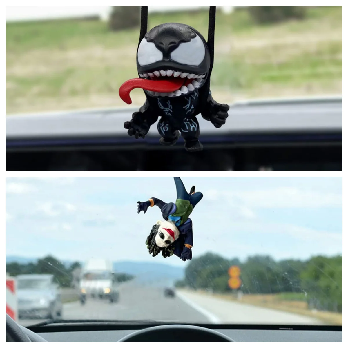 Мультфильм Venom, автомобильное зеркало заднего вида, кулон Venom Joker, автомобильный кулон, аксессуары для интерьера, мини-модель, игрушки, фигурки героев