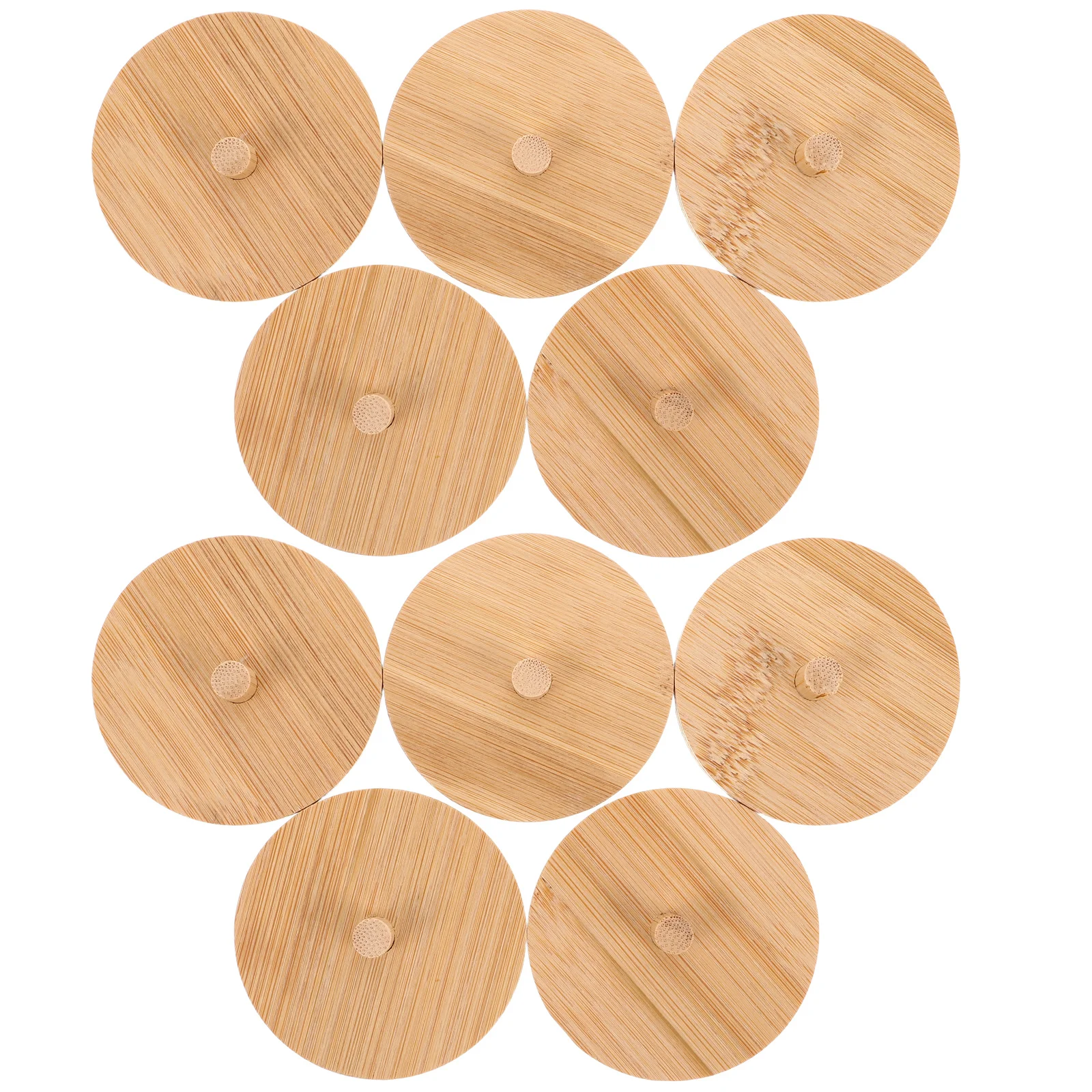 

10Pcs Cotton Swab Storage Box Lid Bamboo Sealing Cover for Bathroom Vanity Organizer Dispenser Container